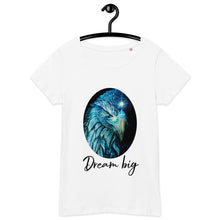 Carregar imagem no visualizador da galeria, Blue Fenix T-shirt básica de tecido orgânico feminina