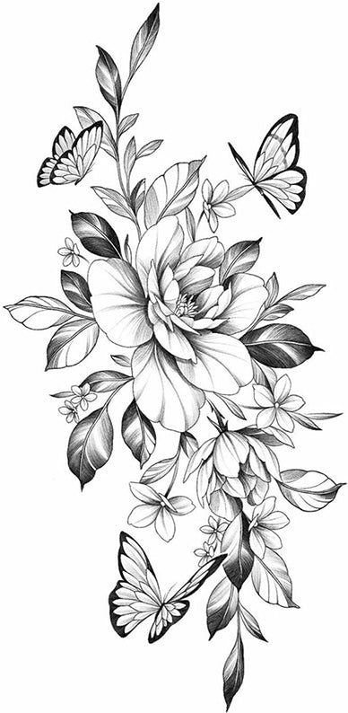 Tattoo - flores e borboletas